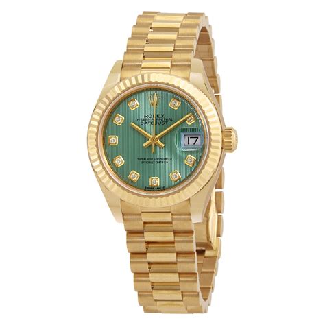 women green rolex|women's watch green face.